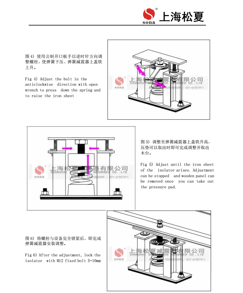 JB-80-S羅茨風(fēng)機用低頻阻尼彈簧減震器安裝圖